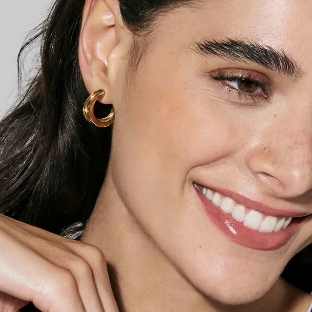 ECCLECTICA EARRINGS, CRISSCROSS HOOPS