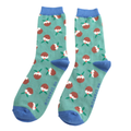 Mr Sparrow Christmas Puddings Socks Green