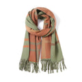 Eco Style Reversible Check Scarf Vintage Green