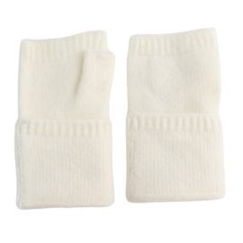 Cream Fingerless Gloves