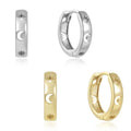 She Is Jewellery Hollow Star & Moon Huggies GOLD