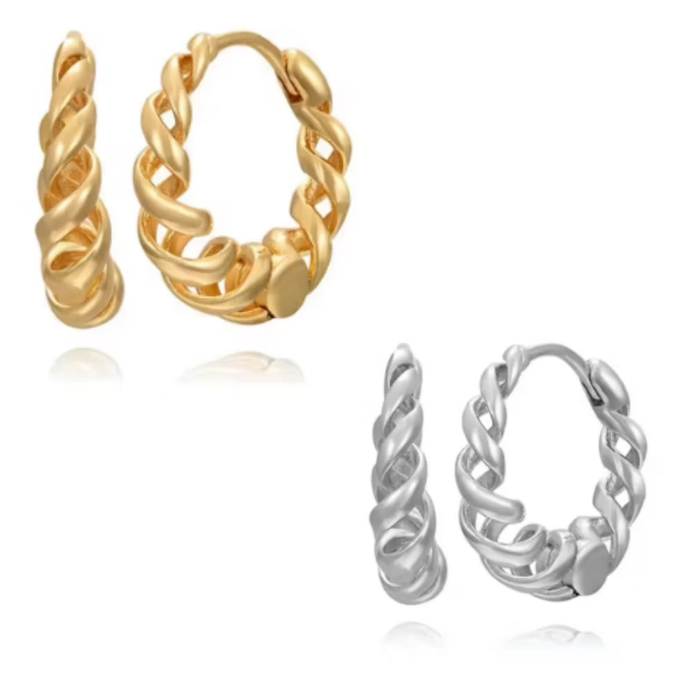 She Is Jewellery Geo Huggies SILVER