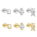 She Is Jewellery Grounded Stud Set SILVER