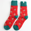 Miss Sparrow Winter Reindeer Socks Red
