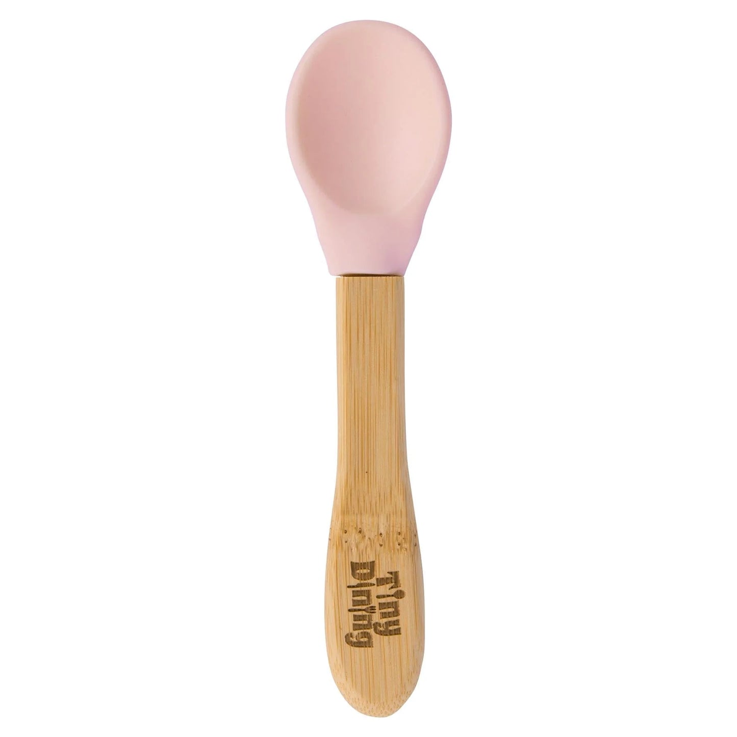 Tiny Dining Bamboo Spoon With Silicone Tip Pastel Pink