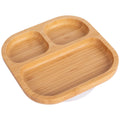 Tiny Dining Bamboo Divider Plate With Suction Base White