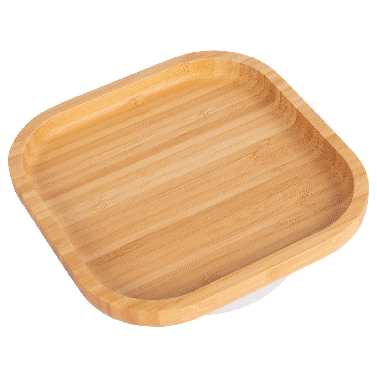 Tiny Dining Plate Open Square With Suction Base White