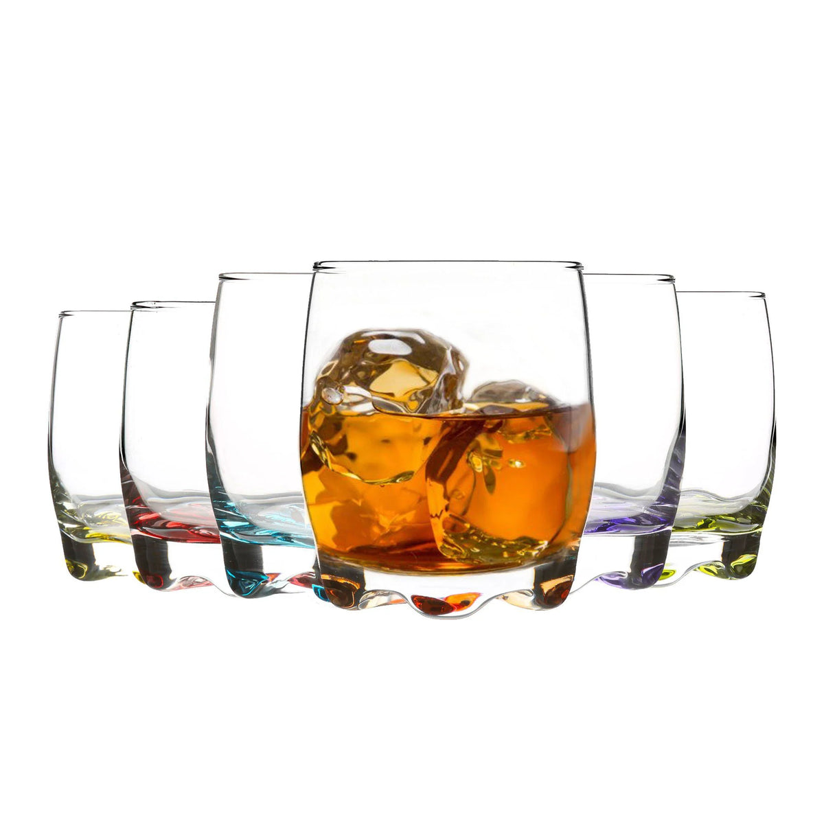 Adora Coloured Base Water Glasses 290ml Set of 6