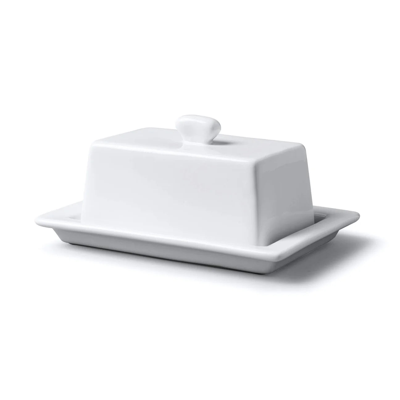 WM Bartleet Traditional Butter Dish With Lid Porcelain White