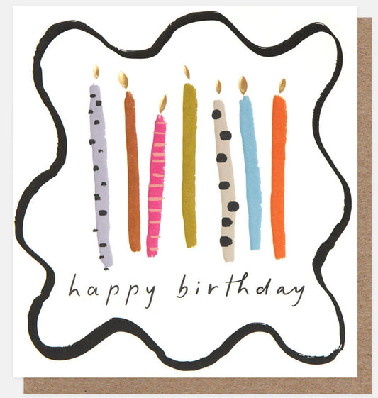 Patterned Candles & Squiggle Birthday Card