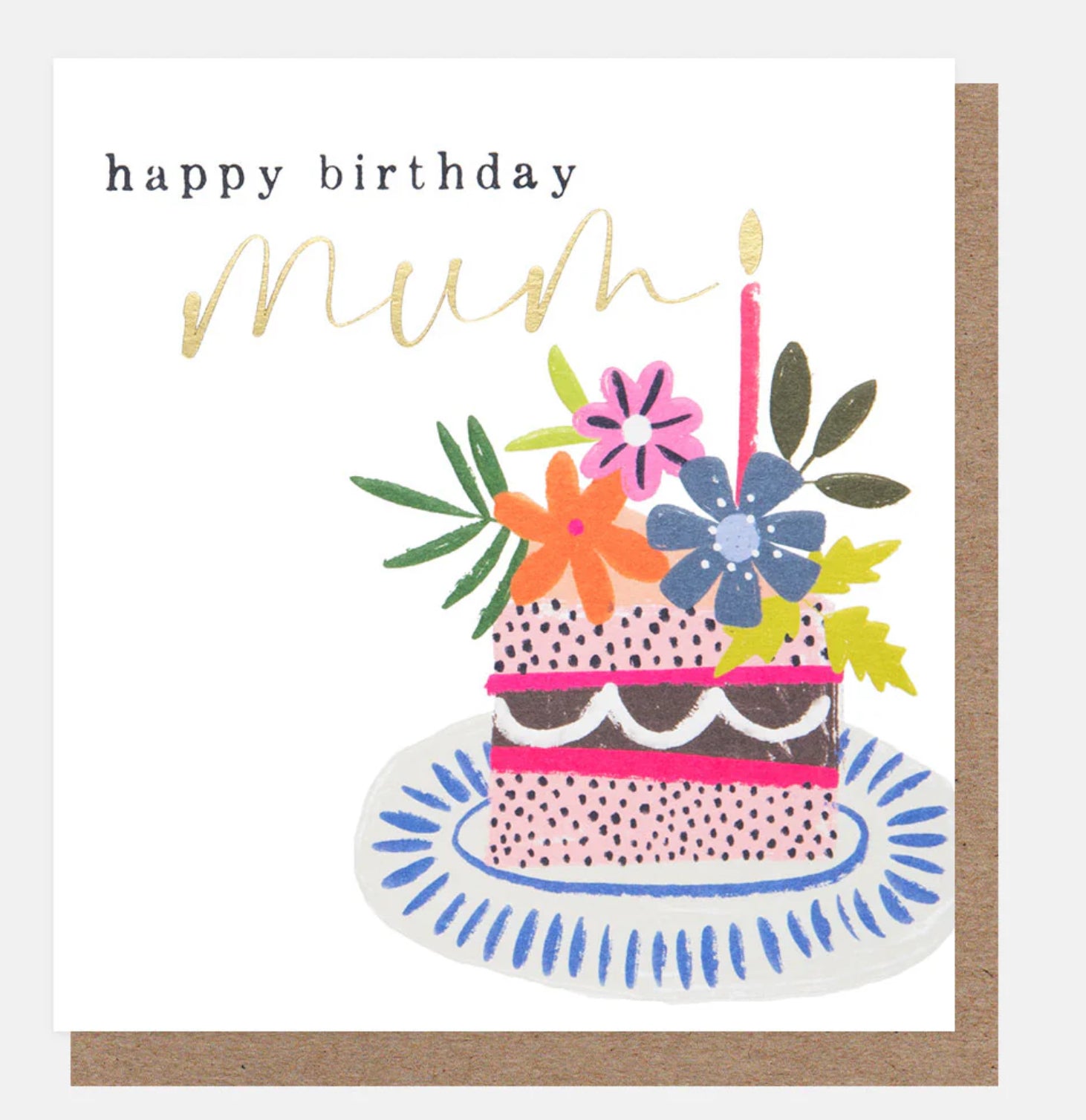Caroline Gardner Floral Cake Birthday Card For Mum