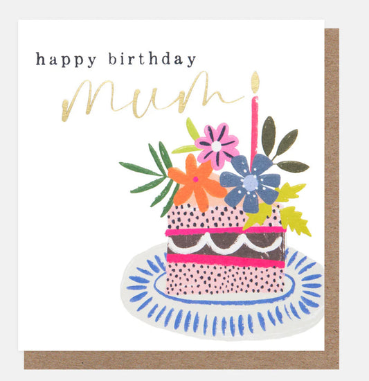 Caroline Gardner Floral Cake Birthday Card For Mum