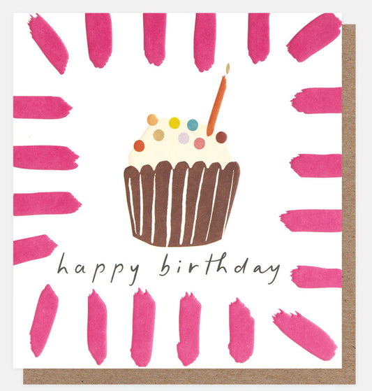 Caroline Gardner Cupcake & Brushstrokes Birthday Card