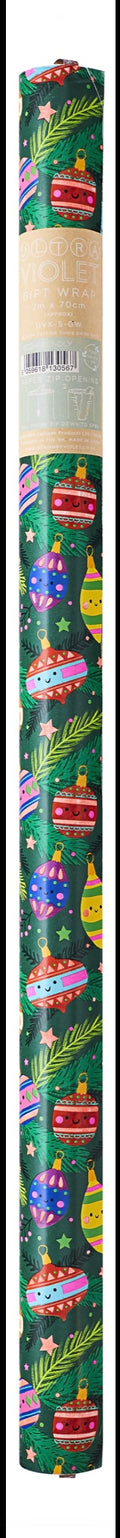 Baubles Christmas Gift Wrap Three Metres