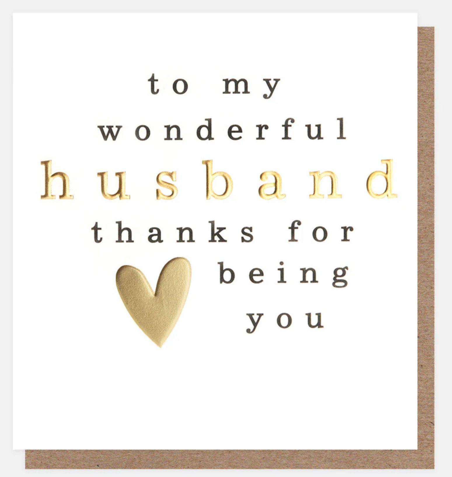 Caroline Gardner Gold Heart To My Wonderful Husband Card