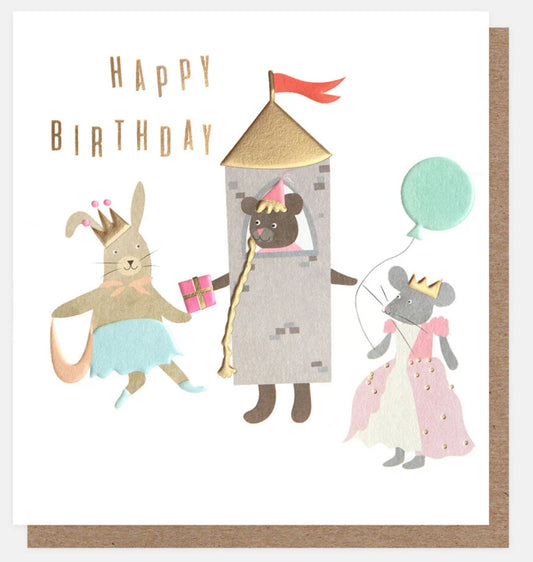 Caroline Gardner Princess Animals Birthday Card