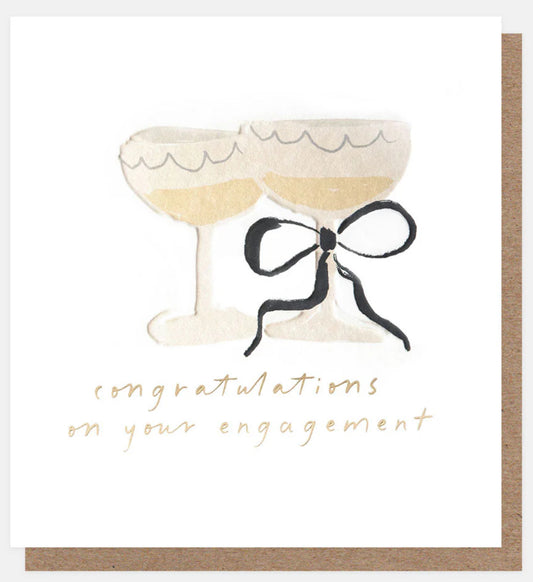 Champagne Glasses Engagement Card