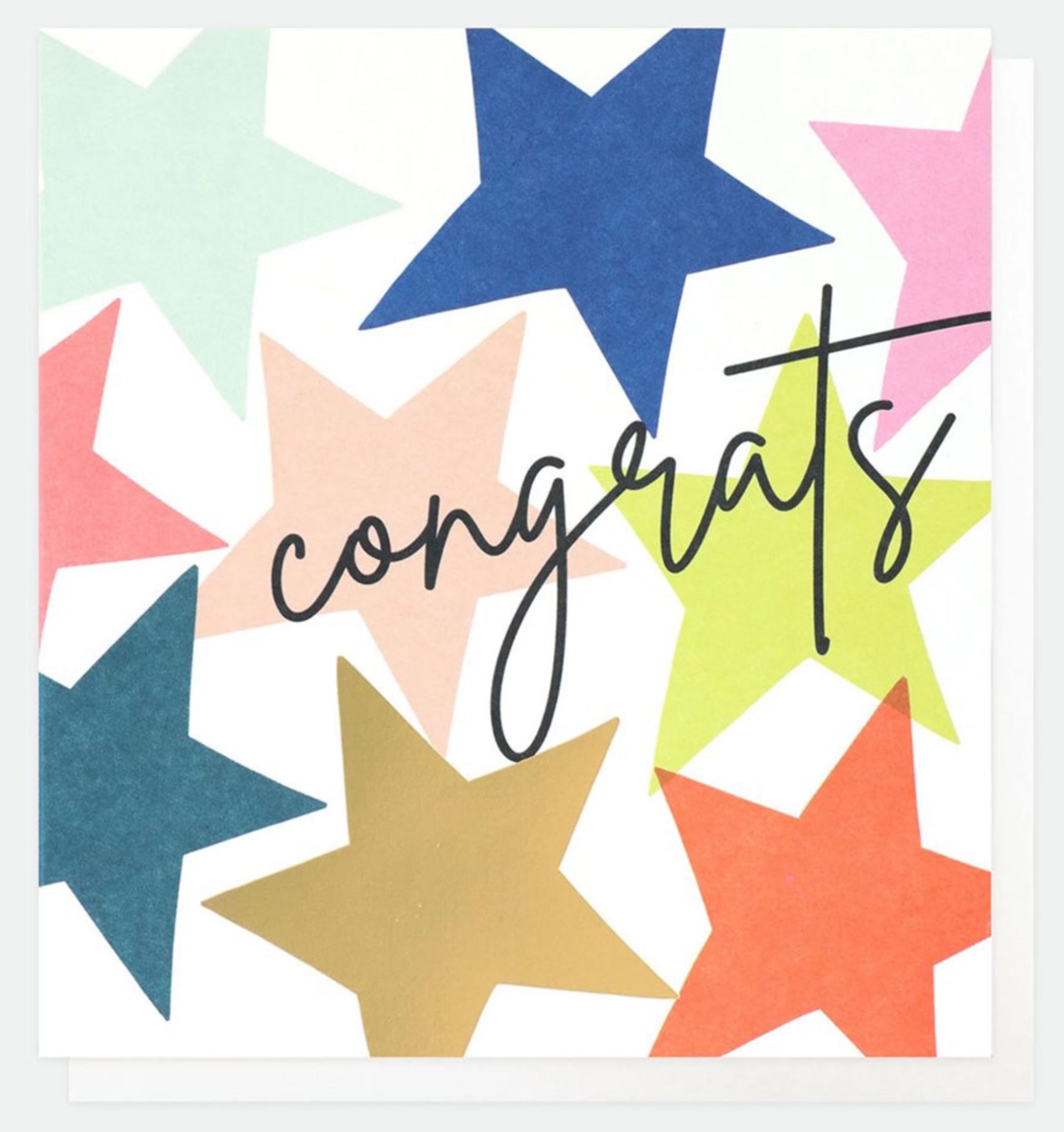 Star Design Congratulations Card White