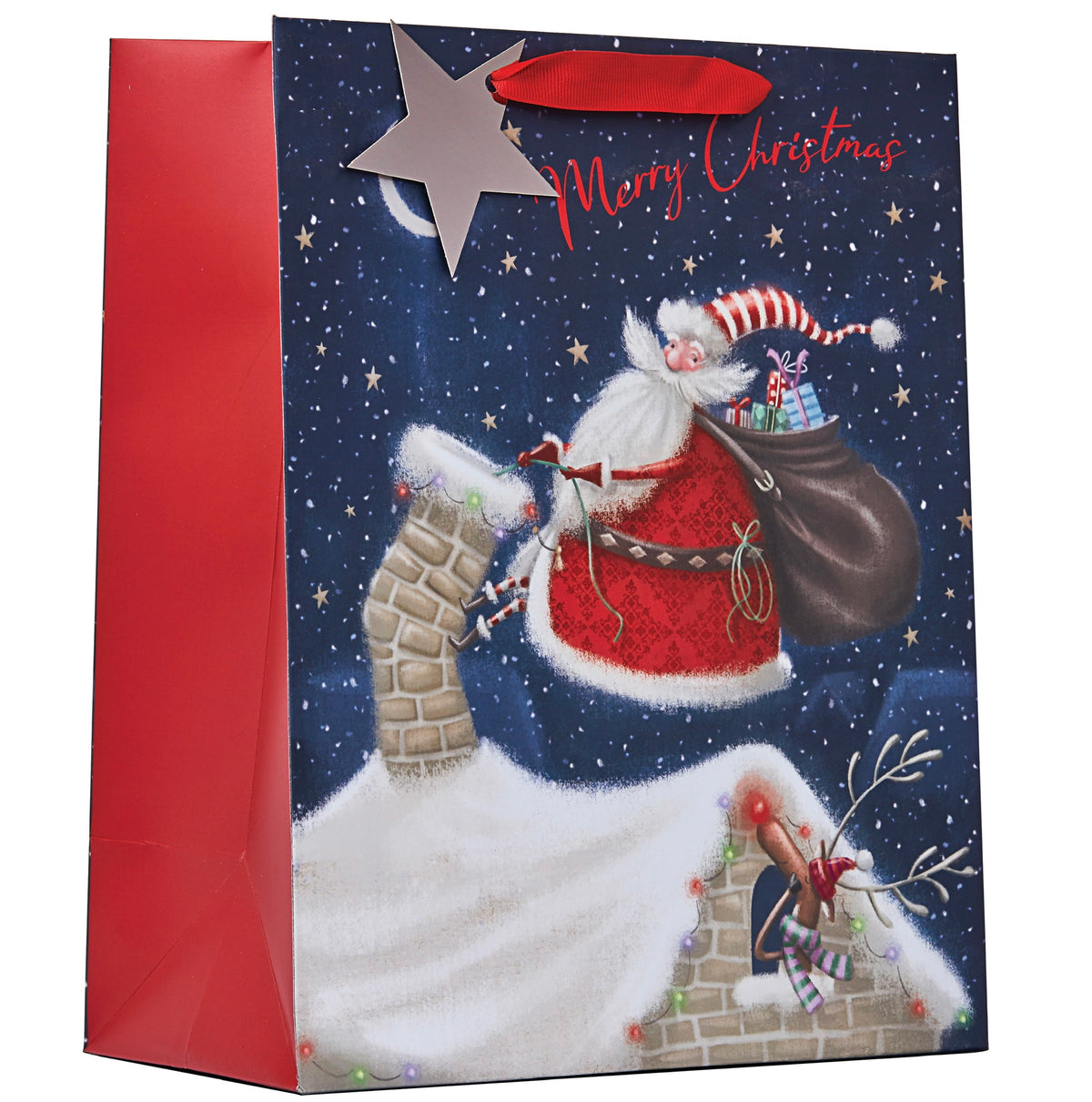 Jolly Santa Christmas Gift Bag Large
