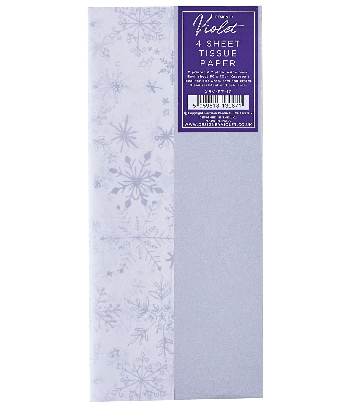 Silver Snowflake Christmas Tissue Paper Four Sheets