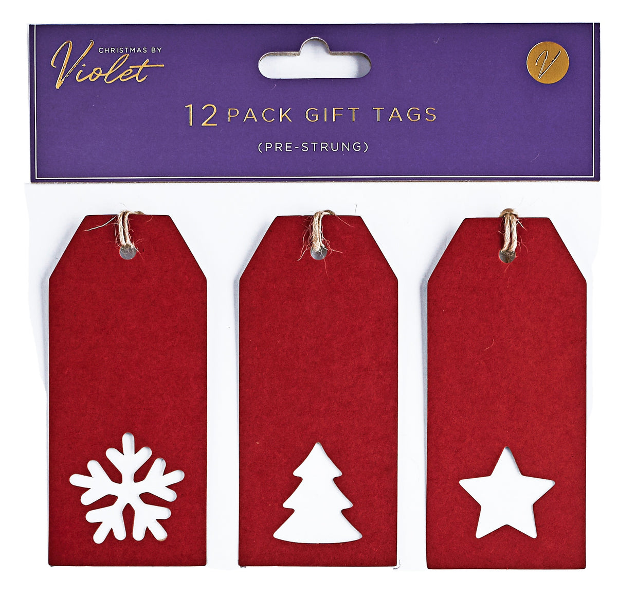 Christmas Red Kraft Gift Tags Twelve Pack