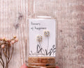 Attic Creations  Flower of Happiness Four Clover Crystal Flower Earrings Gold