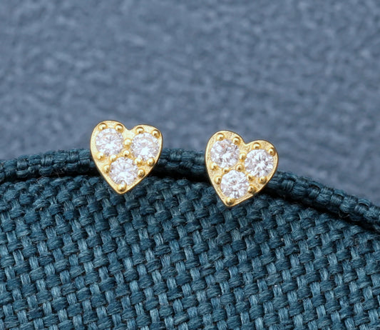 Attic Creations Wishes Come True Crystal Inland Heart Earrings Gold