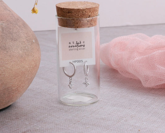 Attic Creations Forget Me Not Hoop Earrings