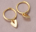 Attic Creations Large Hanging Heart Hoop Earrings Gold