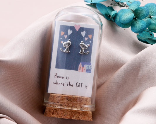 Attic Creations Home Is Where The Cat Is Earrings