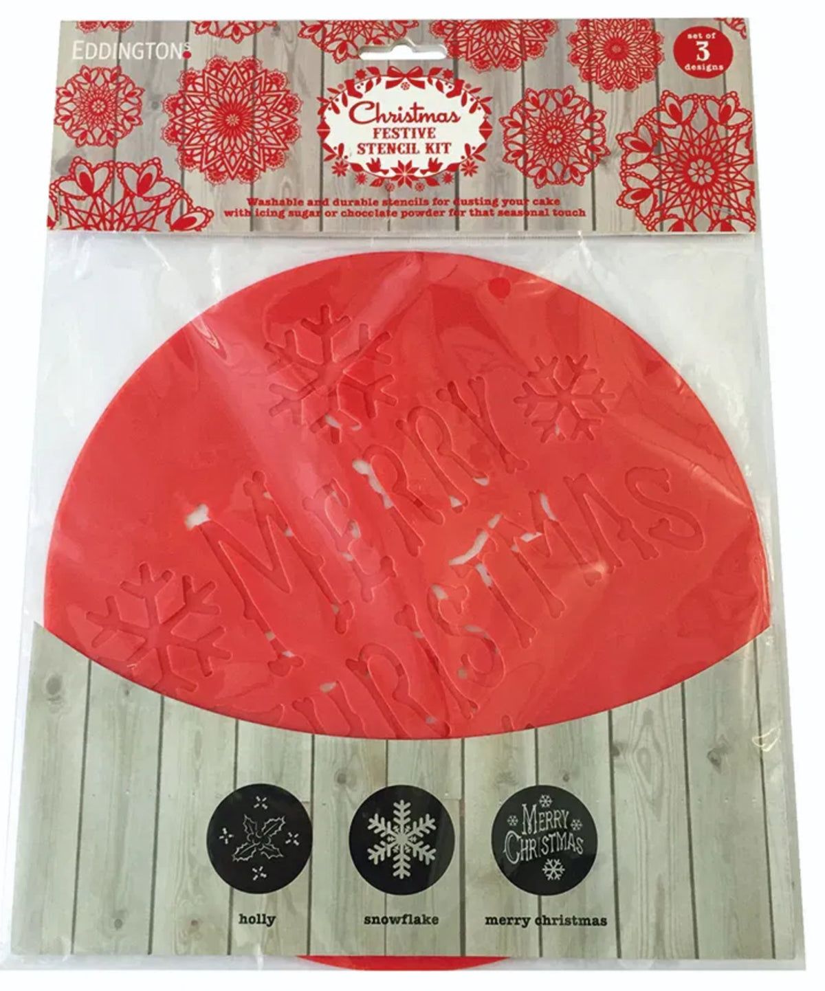 Christmas Cake Stencil Set Of 3