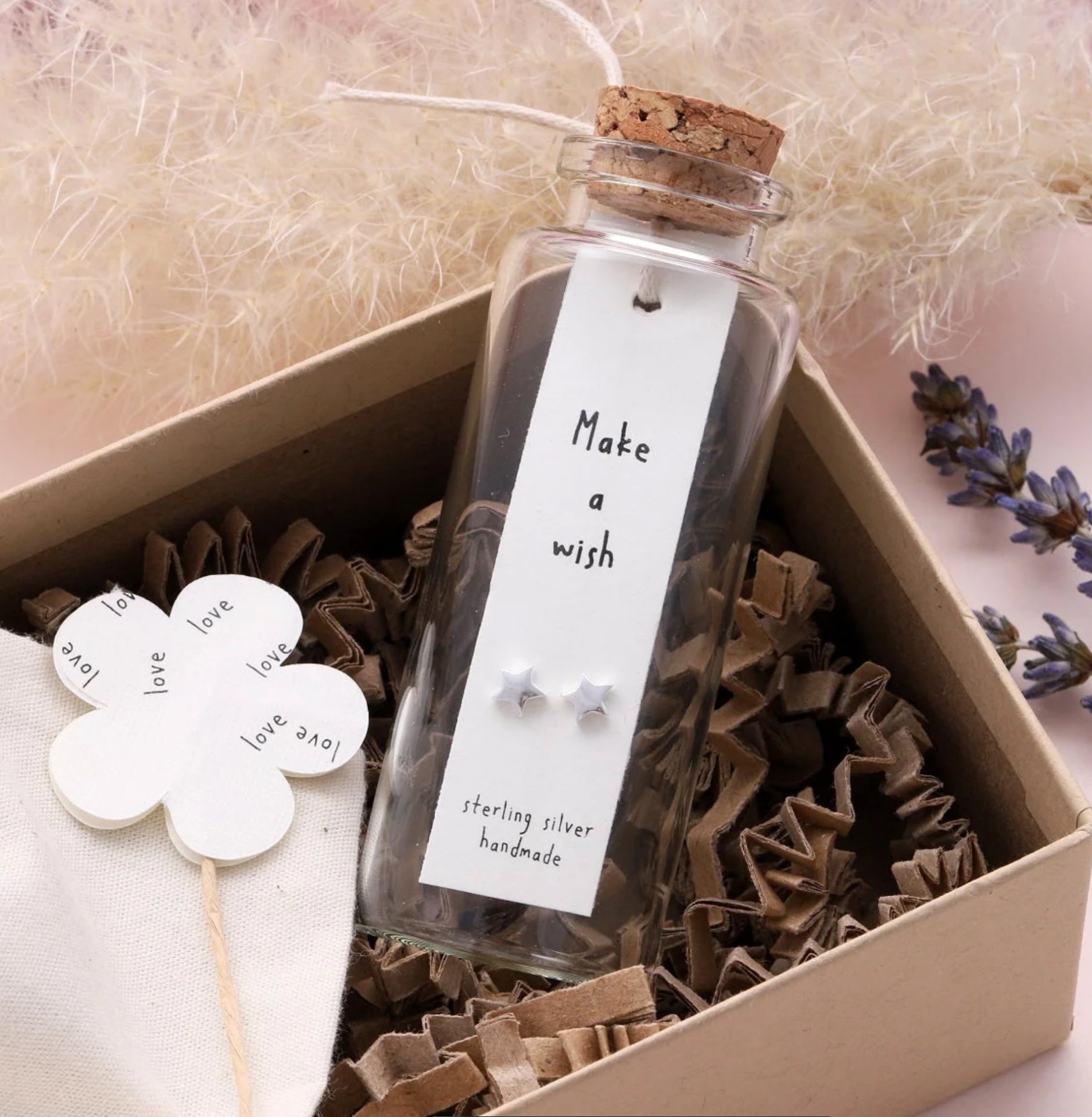 Attic Creations Earrings In A Message Bottle Make A Wish Silver