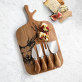 Taylors Eye Witness Cheese Board and Knife Set Acacia 4 Piece