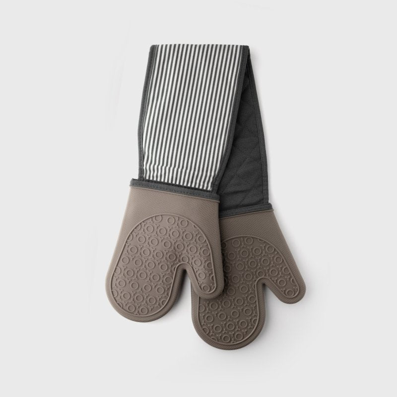 Taylor’s Eye Witness Steamproof Silicone Double Oven Gloves Grey Stripe