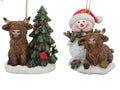 Highland Cow Tree Decoration 7cm 2 Assorted