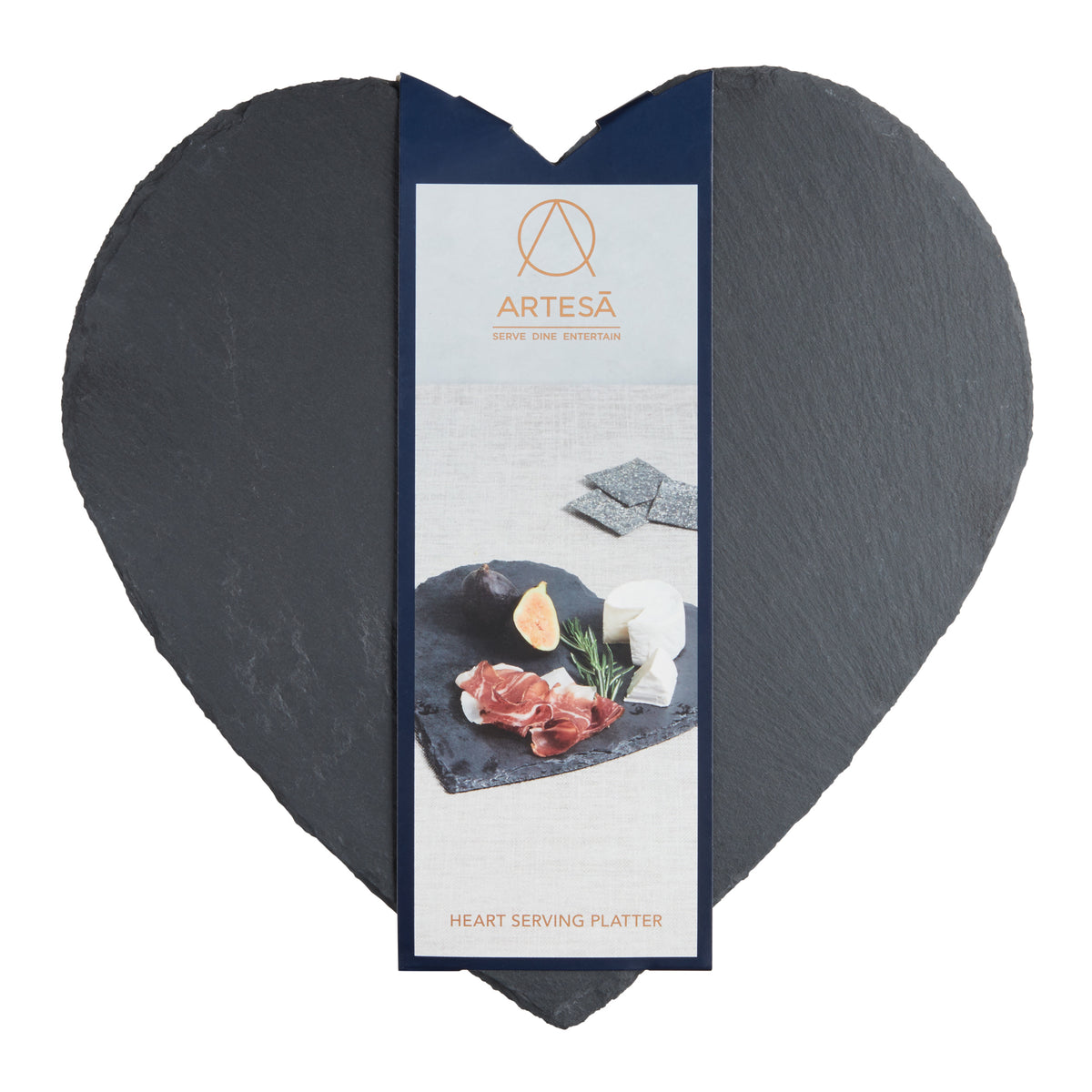 Artesa Serving Platter Slate Heart 25cm