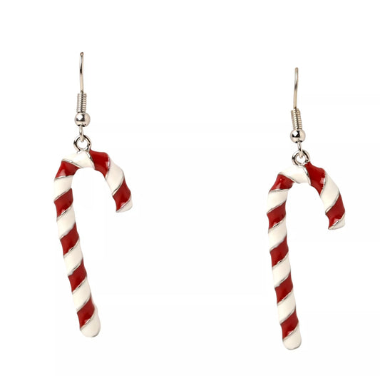 Candy Cane Dangle Earrings