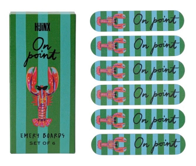 Emery Boards (Set of 6) On Point - Lobster