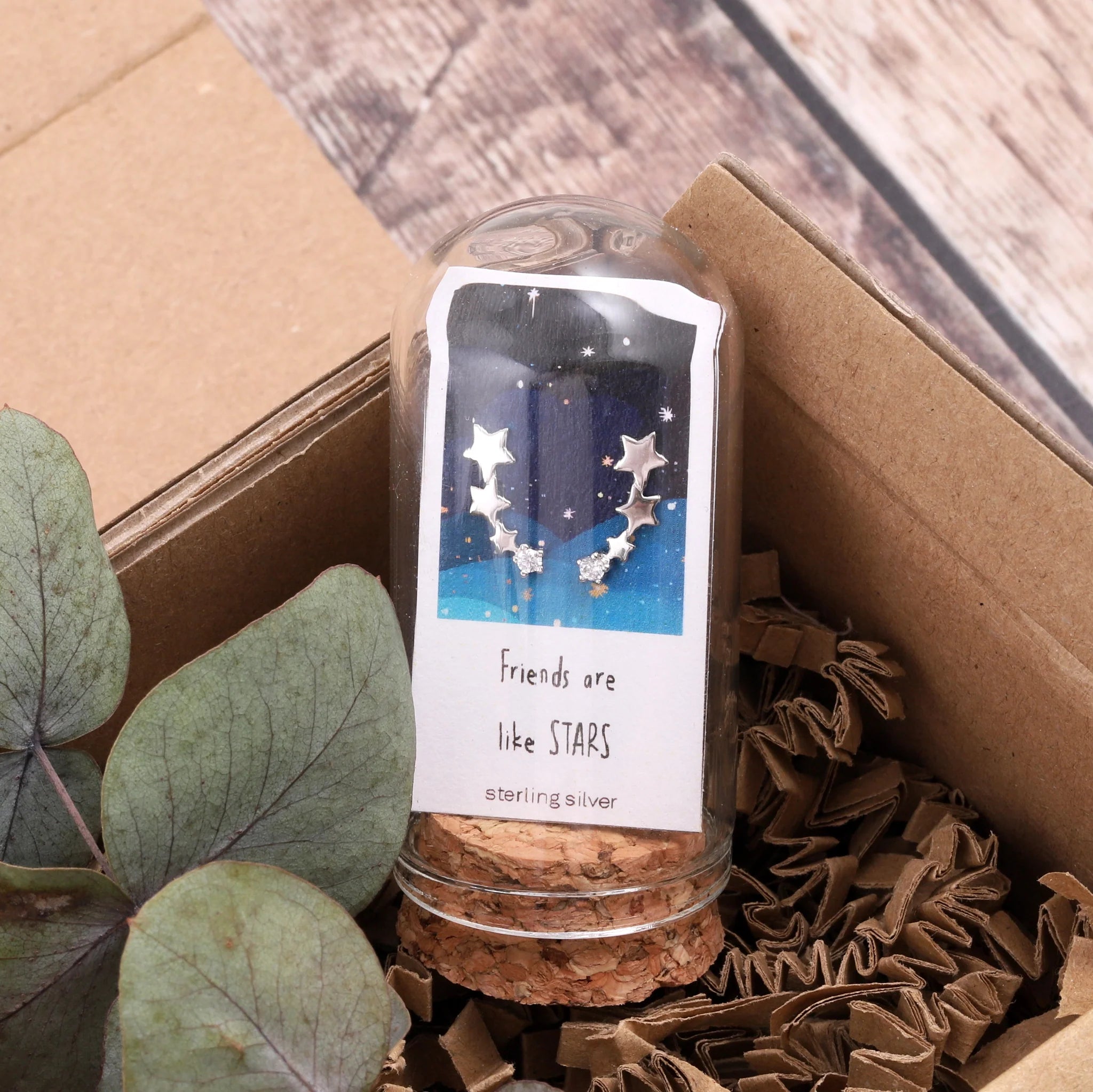 Attic Creations Friends Are Stars Four Stars Earrings Silver