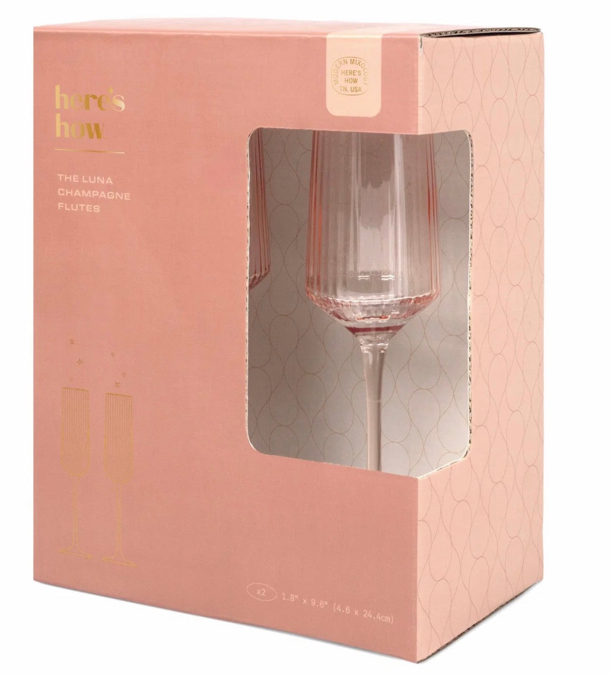 The Luna ‘Champagne Flutes - Set Of 2 - Blush