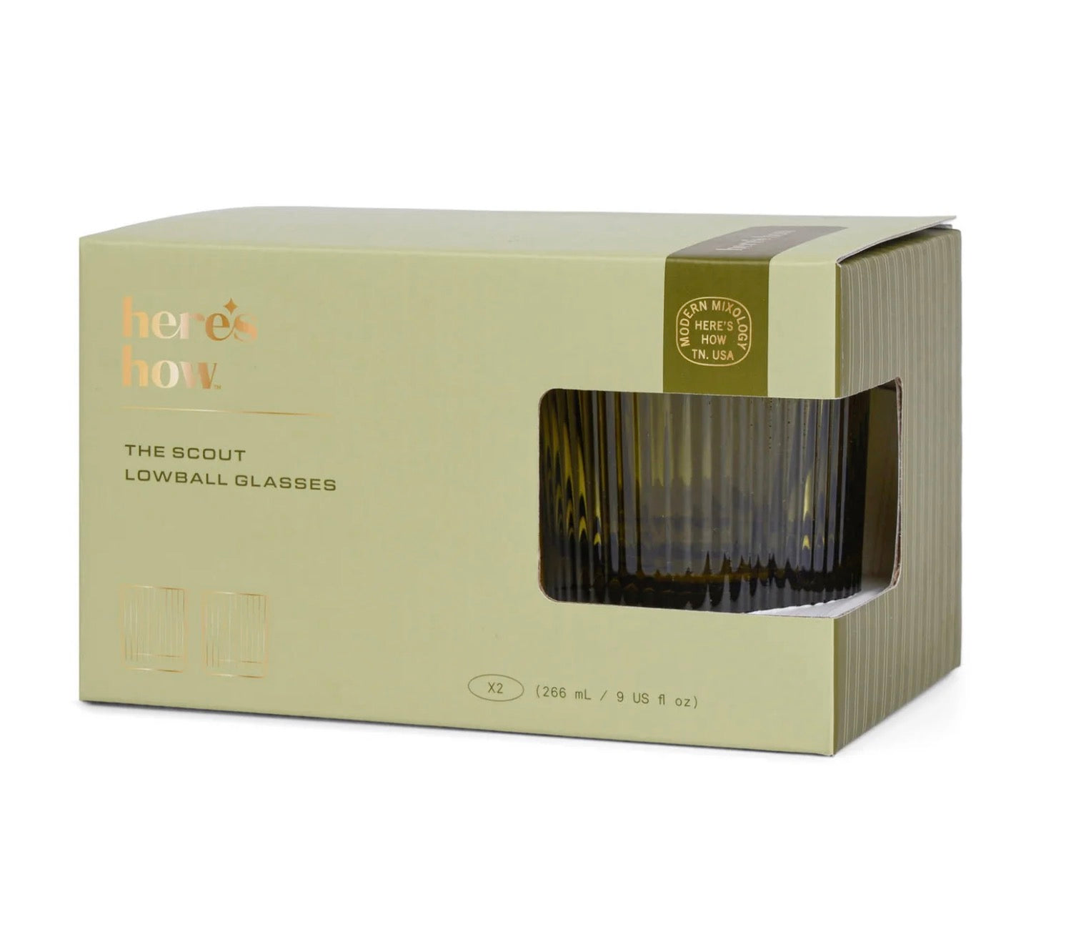 The Scout Lowball Glass - Set Of 2 - Olive