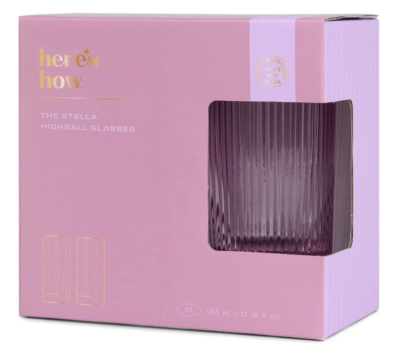 The Stella Highball Glass - Set Of 2 - Lilac