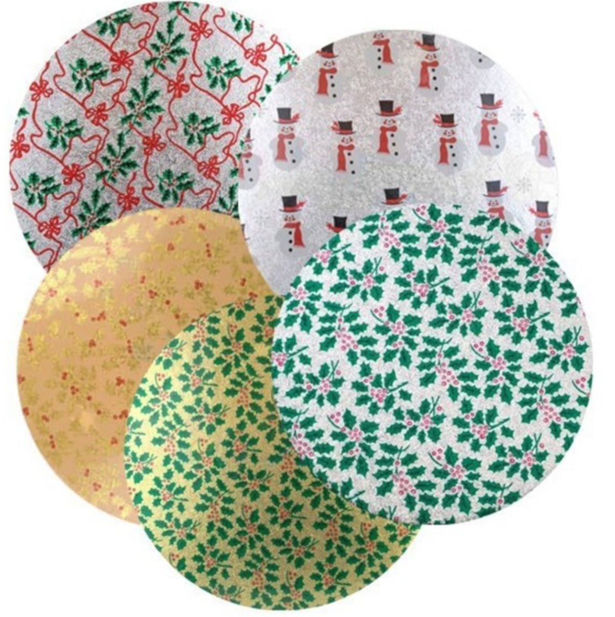 10" Assorted Round Christmas Cake Boards