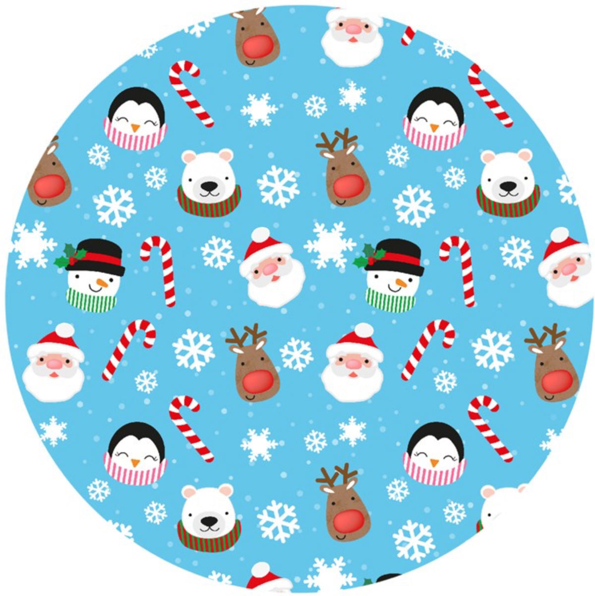 10" Christmas Friends Printed Masonite Cake Board 4mm Thick