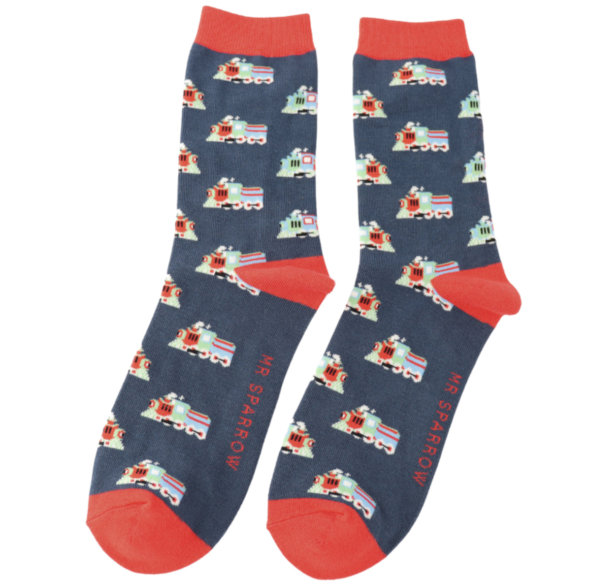Mr Sparrow Trains Socks Navy