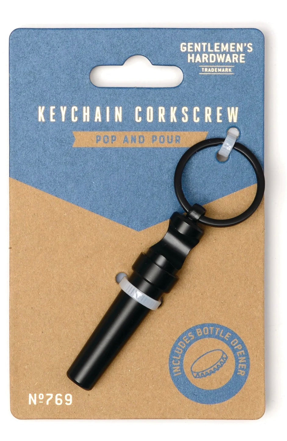 Gentleman’s Hardware Mini Keychain Corkscrew