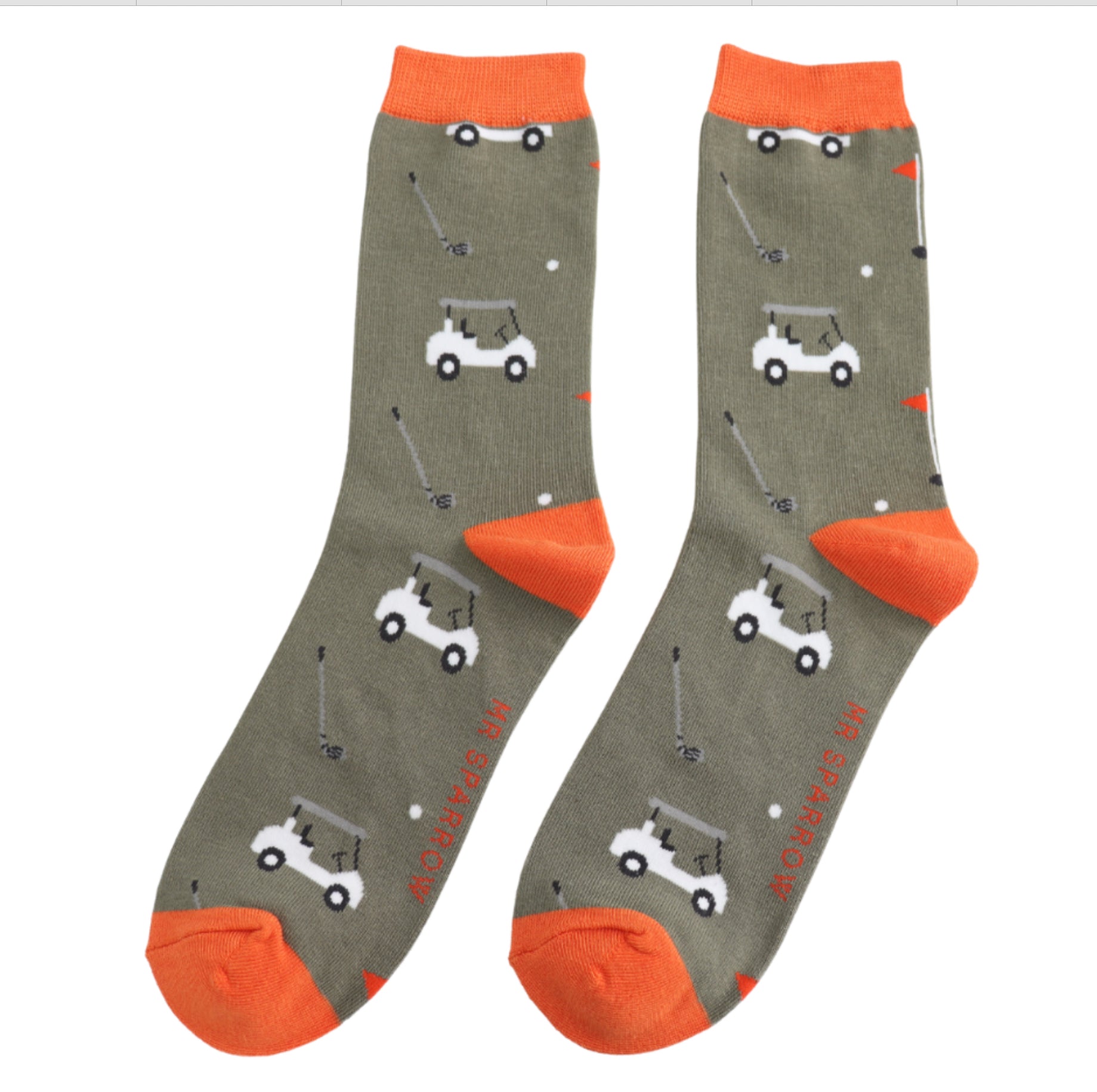 Mr Sparrow Golfing Socks Dark Olive