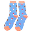 Miss Sparrow Hedgehogs & Toadstools Socks Cornflower