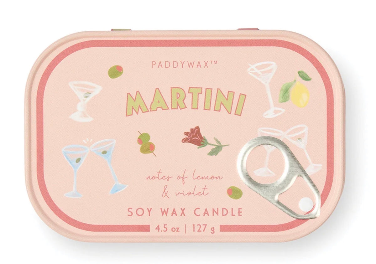 Paddywax Bistro Martini Lemon & Violet 4.5 oz Tin Candle