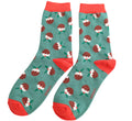 Miss Sparrow Christmas Pudding Socks Green